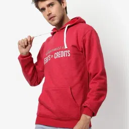Campus Sutra Maroon Cotton Regular Fit Printed Hooded Sweatshirt-picture-8