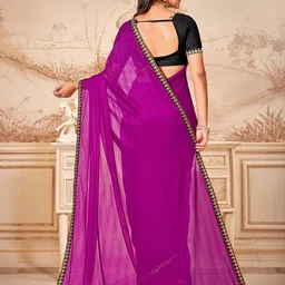 Anouk Rustic Embroidered Poly Chiffon Saree image 3