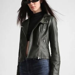 Only Green Slim Fit Biker Jacket-image-68