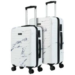 Assembly Set of 2 Printed Luggage Trolley Bags(20, 24 inch) - Marble-image-23