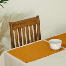 fabindia home Fabindia Mustard Cotton 600 TC 600 GSM Prithi Table Mat - Set of 6-picture-47