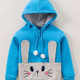 Bodycare Full Sleeves Bunny Face Hooded Sweatshirt - Blue-image-8