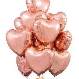 AMFIN Heart Shaped Foil Balloons Peach - Pack of 10-picture-20