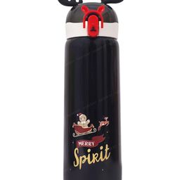 Toyshine , ReinDeer Shape Edition Insulated SUS 304 Kids Water Bottle Spill Valve Silicone Handle, Pop Button, BPA Free for Kids School, Children's Drinkware , 440 ml , Black-image-64
