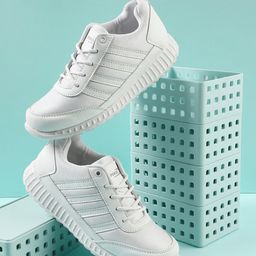 LIBERTY Patch Detailed Lace Up School Shoes - White-58