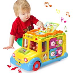 NEGOCIO Interactive Yellow School Bus Musical Activity Toy Vehicle with Lights Sounds and Music for Toddlers - PACK OF 1- COLOR MAY VARY-4
