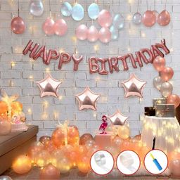 Surprise Decor Birthday Decoration Items -78Pcs Rose Gold Birthday Decoration | Birthday Decoration Items For Girl | Birthday Decorations For Girls | Happy Birthday Banner-image-86