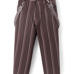 Rikidoos Striped Pant With Suspender - Coffee Brown-image-88