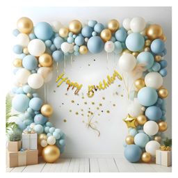 Bubble Trouble 46 Pc Birthday Decoration item Birthday Foil Metallic Pastel Balloons| one year birthday decoration items| birthday balloon decoration set (Gold)-image-12