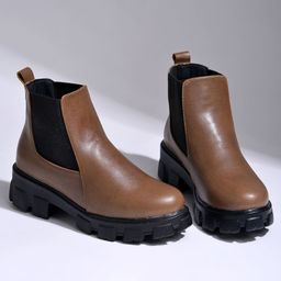 Shoetopia Solid Chelsea Boots - Tan-image-75