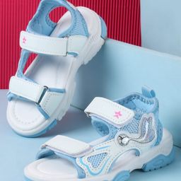 Cute Walk by Babyhug Sandals With Velcro Closure & Bird Design - Light Blue-picture-1