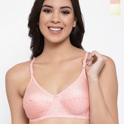 SHYAM SONS FLAIR Women Pack Of 3 Printed Full Coverage Seamed Wireless Non Padded Bra-picture-2