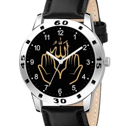 CSAMON Men Printed Dial & Straps Analogue Watch AeviyoSLV Islamic NUM03 BLK Chikani L_SH-16
