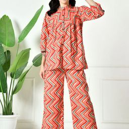 Laado - Pamper Yourself Women Printed Abstract Night suit-0