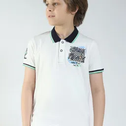 Monte Carlo Boys Printed Polo Collar Applique T-shirt-image-23