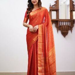 all about you Woven Design Zari Pure Silk Banarasi Saree-picture-25