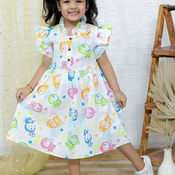 UNBIND Floral Print Flutter Sleeve Fit & Flare Dress-10