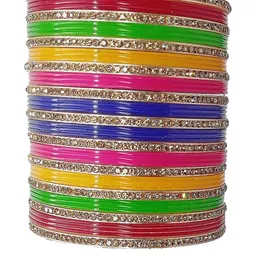 SAVORADE Set Of 22 Multi Plastic Bangle-picture-14