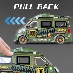zuuluzrs 1:24 Scale Wuling Van Toy Modified Pull Back Function Car Toy image 4