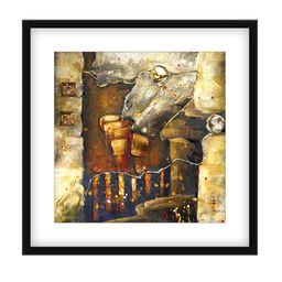 999Store Brown & Gold Abstract Pattern Cotton Canvas Digitally Printed Wall Art image 2