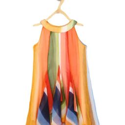 StyleStone Kids Orange Printed Dress-image-54