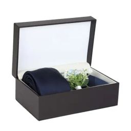 Louis Philippe Navy Solid Tie with Pocket Square and Lapel Pin-picture-46