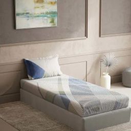 DDecor Blue Cotton 150 TC Single Size Bedsheet With Pillow Cover-image-101