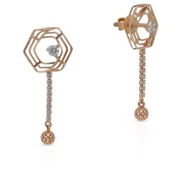 malabar gold and diamonds Malabar Gold & Diamonds 18k Rose Gold Drop Earrings for Women-picture-27