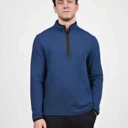 Skechers Blue Regular Fit Texture Jacket-image-21