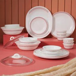 Corelle Multicolor Glass Scarlet Clover Dinner Set 21 Pcs-17