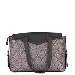 Zouk Kolkata Nouveau Green Jute Printed Tote Handbag image 3