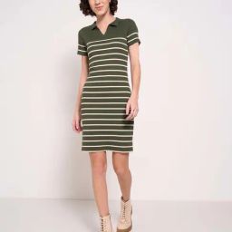 People by Pantaloons Grey Striped Casual Dress-image-74
