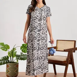 9shines Label Embroidered Maxi Nightdress-image-94