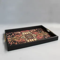 Karo Tapi Printed Multicolor Wood Small Tray image 3