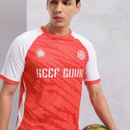 HRX by Hrithik Roshan Brand Logo Printed Football T-shirt-image-66