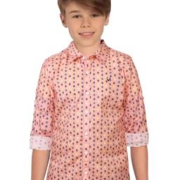 Allen Solly Junior Peach Cotton Printed Full Sleeves Shirt-image-85
