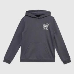 Puma Kids Grey Cotton Printed Full Sleeves Hoodie-image-9