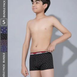 Dollar Bigboss Boys Multicolor Printed Trunks (Pack Of 5)-image-69