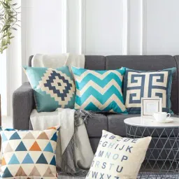 Elementary Multicolor Polyester Cushion Covers - Set of 5-30