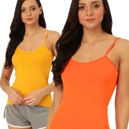 Lady Lyka Multicolor Cotton Camisole (Pack Of 2)-image-57