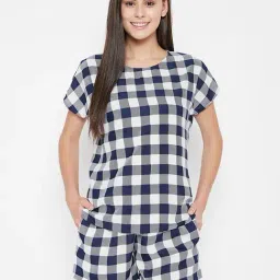 Clovia Multicolor Checks Shirt With Shorts-image-38