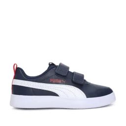 Puma Kids Courtflex v2 V PS Peacoat & High Risk Red Sneakers-image-71