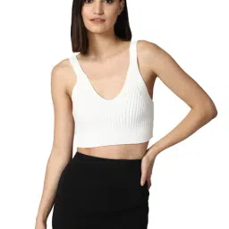 Forever 21 White Striped Crop Sweater-picture-22