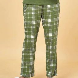 Dreamz by Pantaloons Olive Green Cotton Chequered Pyjamas-image-45