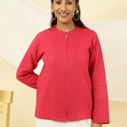 Jaipur Kurti Fuchsia Cotton Jacket-image-8