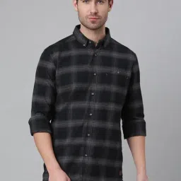 Thomas Scott Black Regular Fit Check Shirt-picture-35