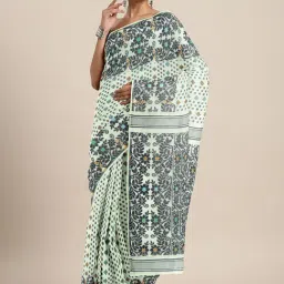 Kalakari India Grey Cotton Woven Saree With Unstitched Blouse-picture-31