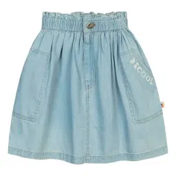 Budding Bees Kids Blue Solid Skirt-image-68