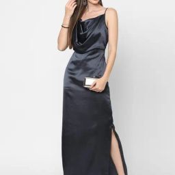 MISH Pewter Cowl Neck Maxi Dress-image-24