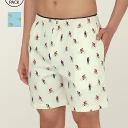 XYXX Light Yellow & Aqua Printed Boxers - Pack of 2-picture-46